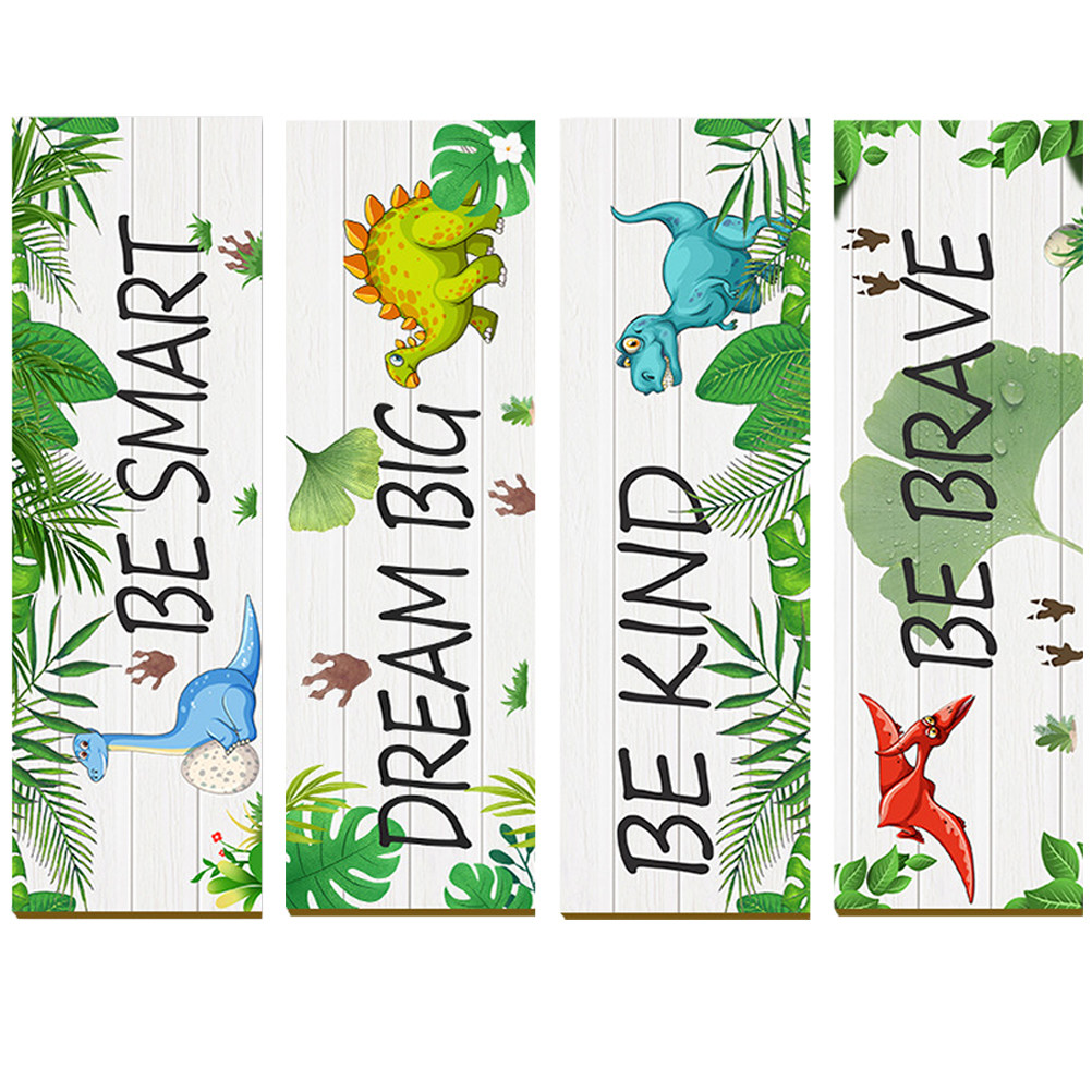 Art And Craft For Nursery - 4pcs Hanging Decor Cartoon Dinosaur Kids