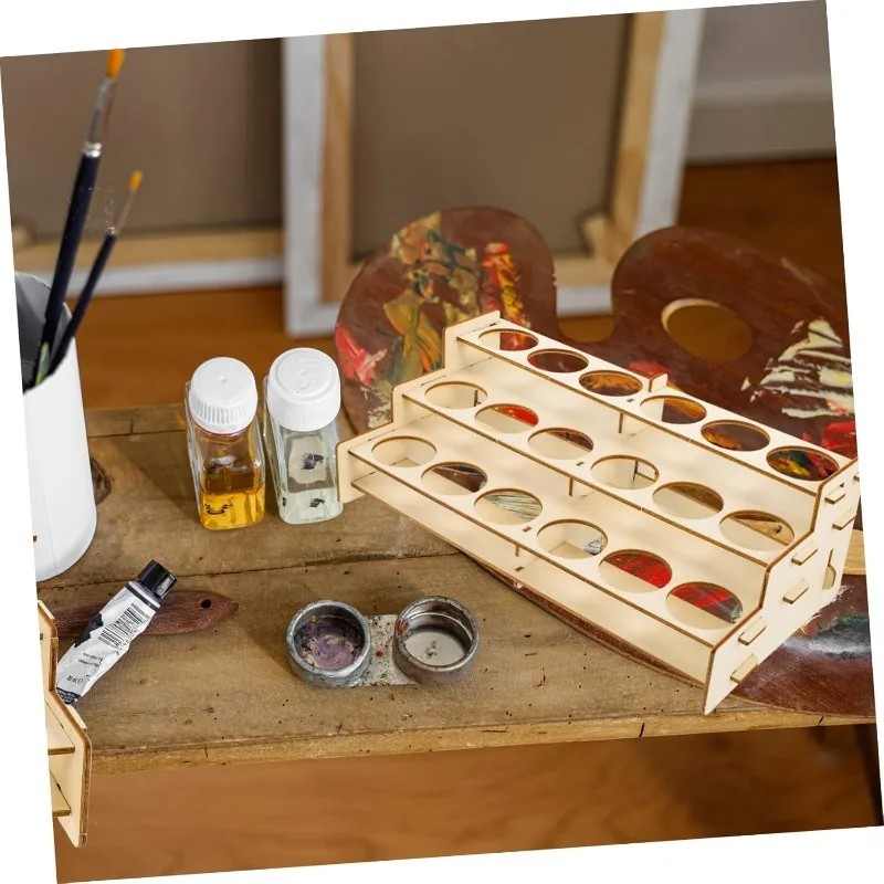 Art Craft Organizer - Top Quality Wooden Paint Rack Organizer