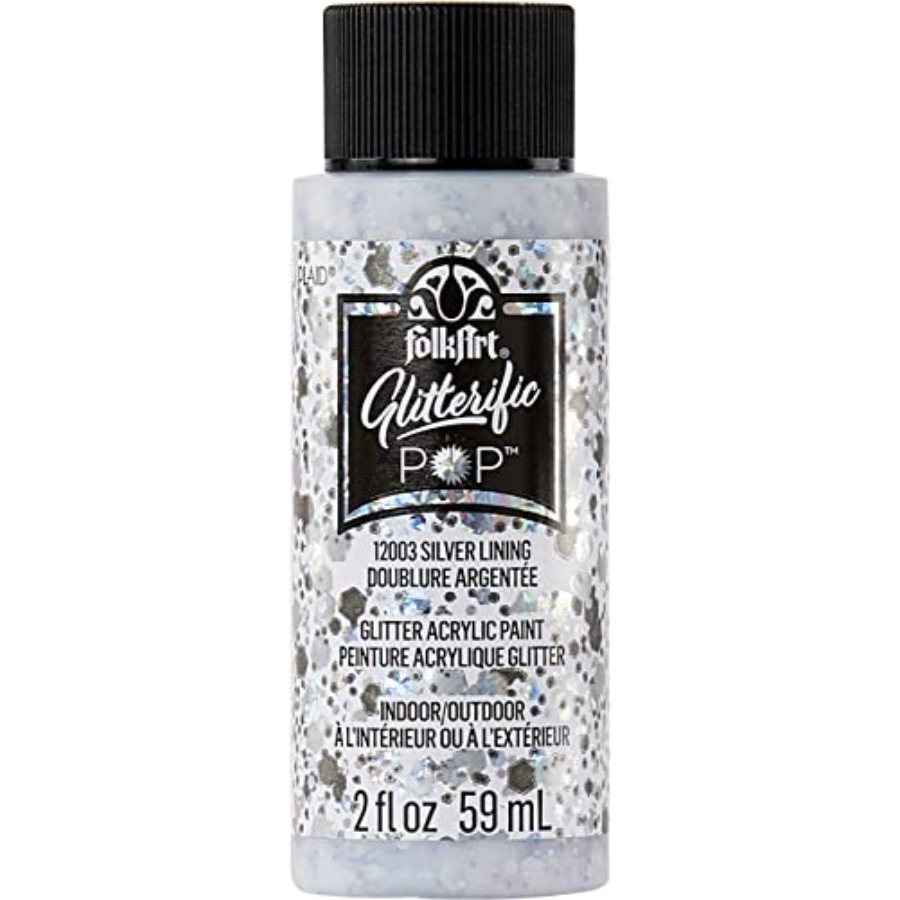 Art Craft Easy - Glitterific Pop Acrylic Craft Paint, Silver