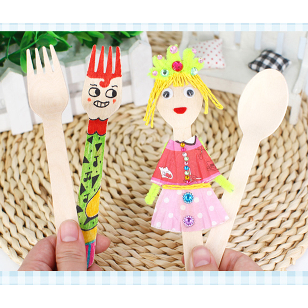 Art Craft Class - 50Pcs Wooden Spoons Semi Finished Craft