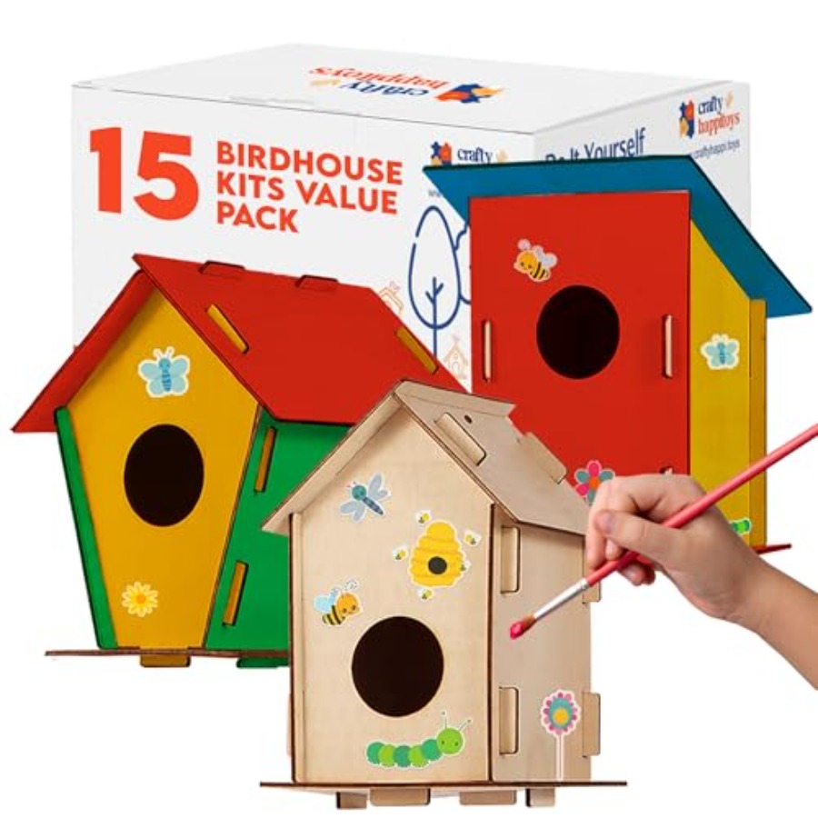 Art & Craft Paper Ideas For Kids - Kit - Unfinished Wood Bird Houses
