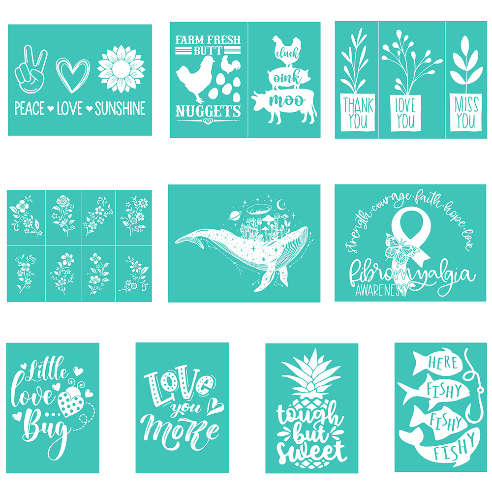 Silk Screen Printing - Peace and Love Silkscreen Stencil Reusable