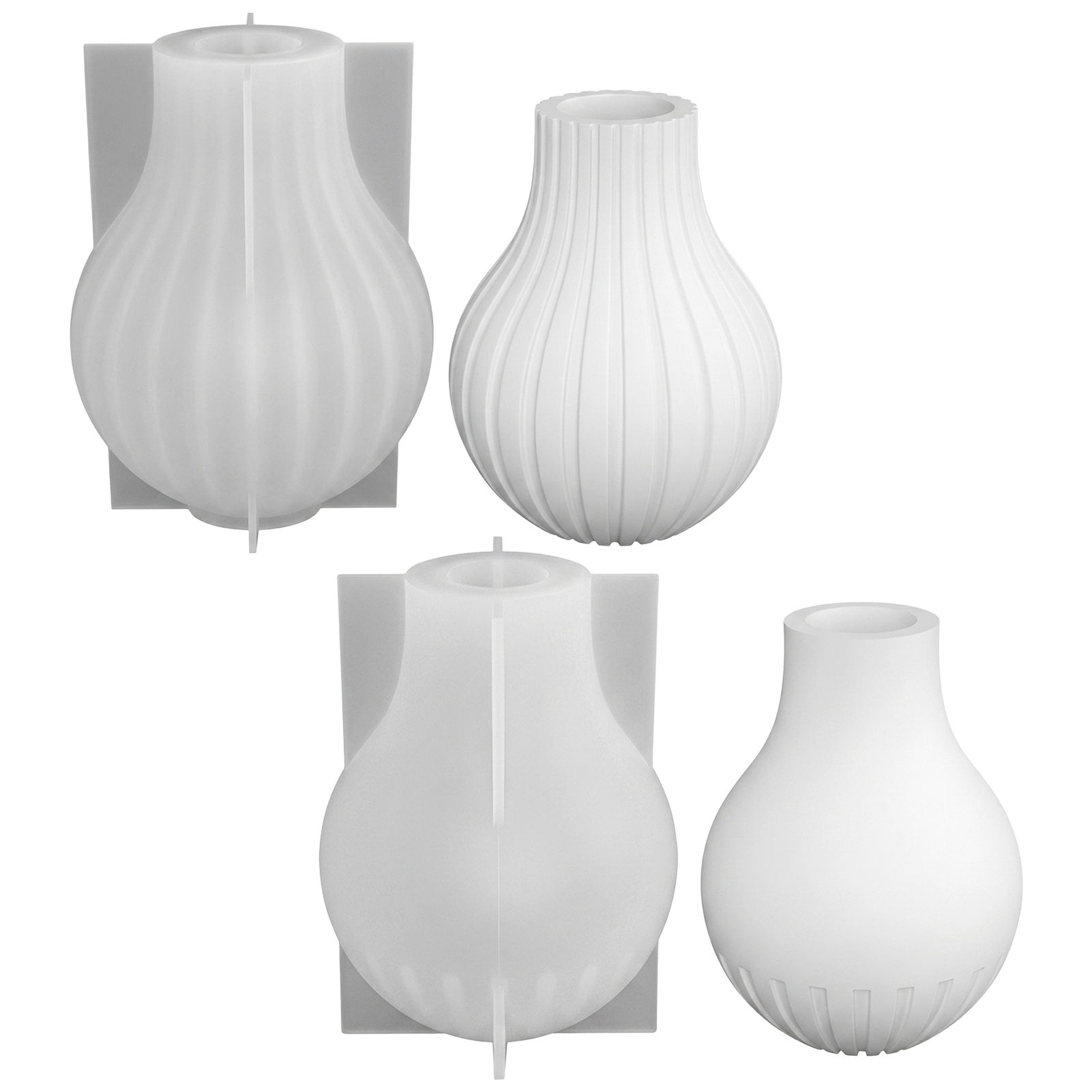Art Craft Vase - Silicone Vase Mold with Stripe Design