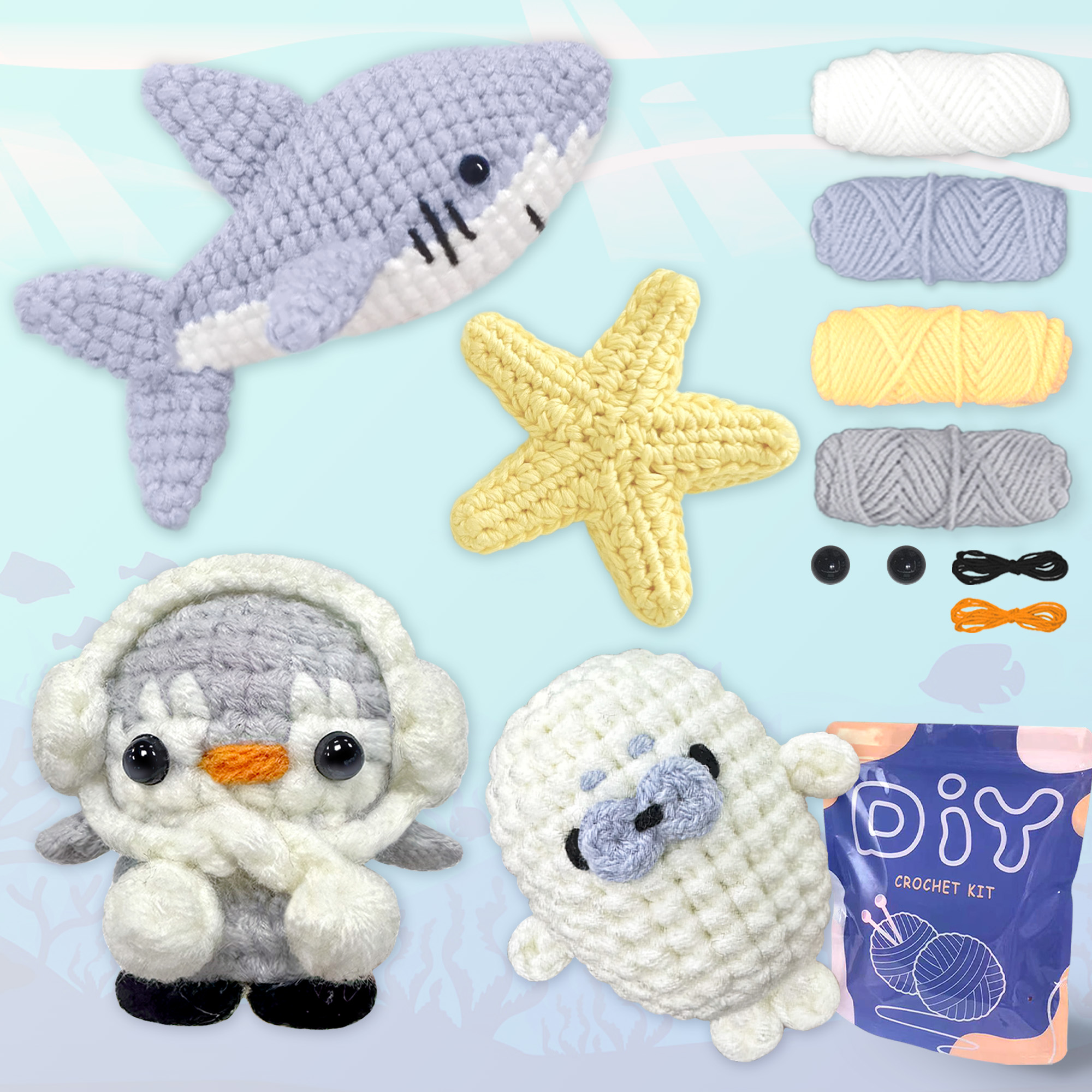 Art Craft Easy - YAMAXIN 4PCS DIY Crochet Kit for