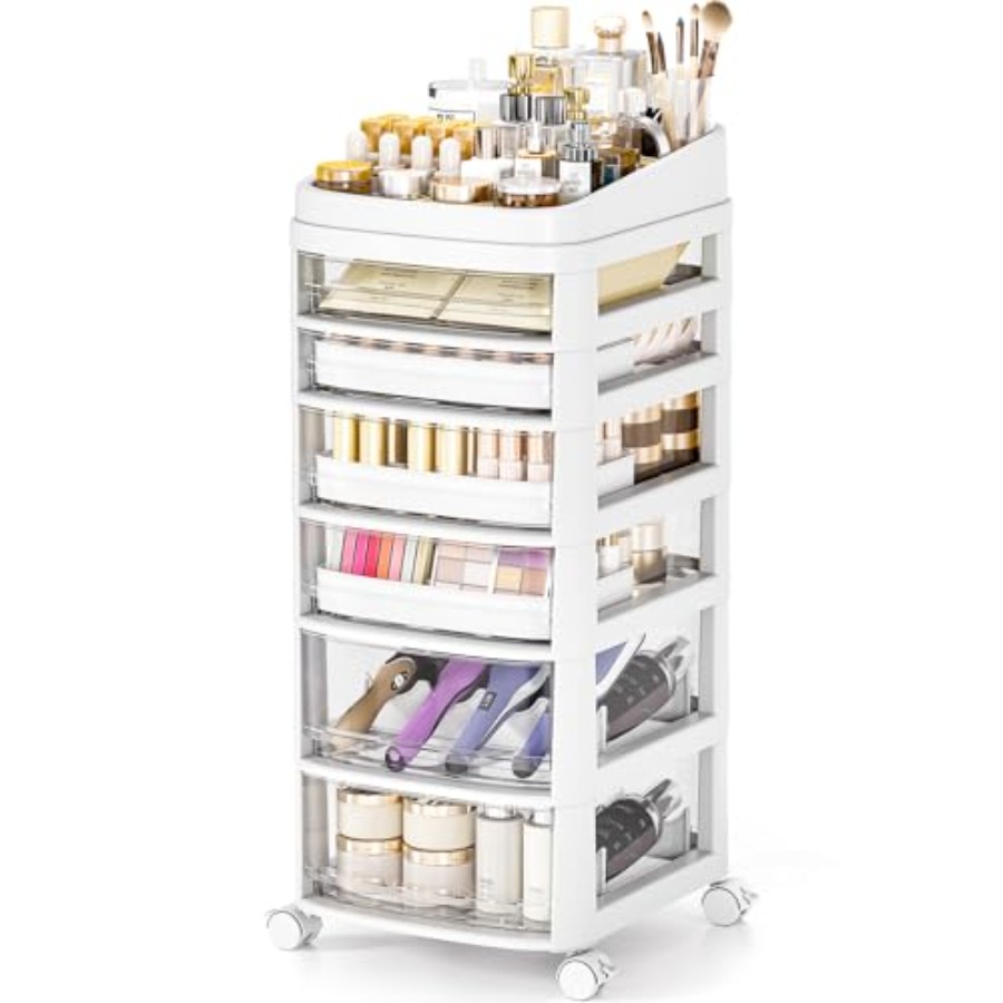 Art & Craft Paper Ideas For Kids - Rolling Cart with 6 Drawers Clear