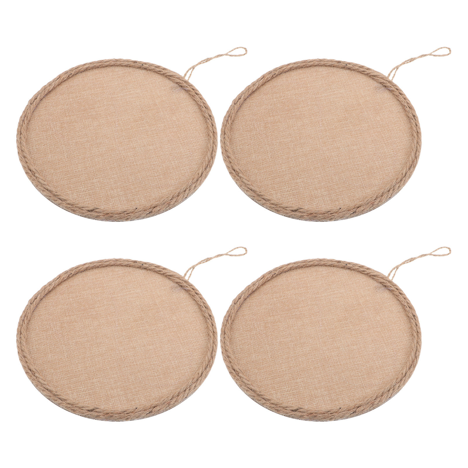 Art And Craft For Nursery - 4Pcs Linen Canvas Burlap String Board