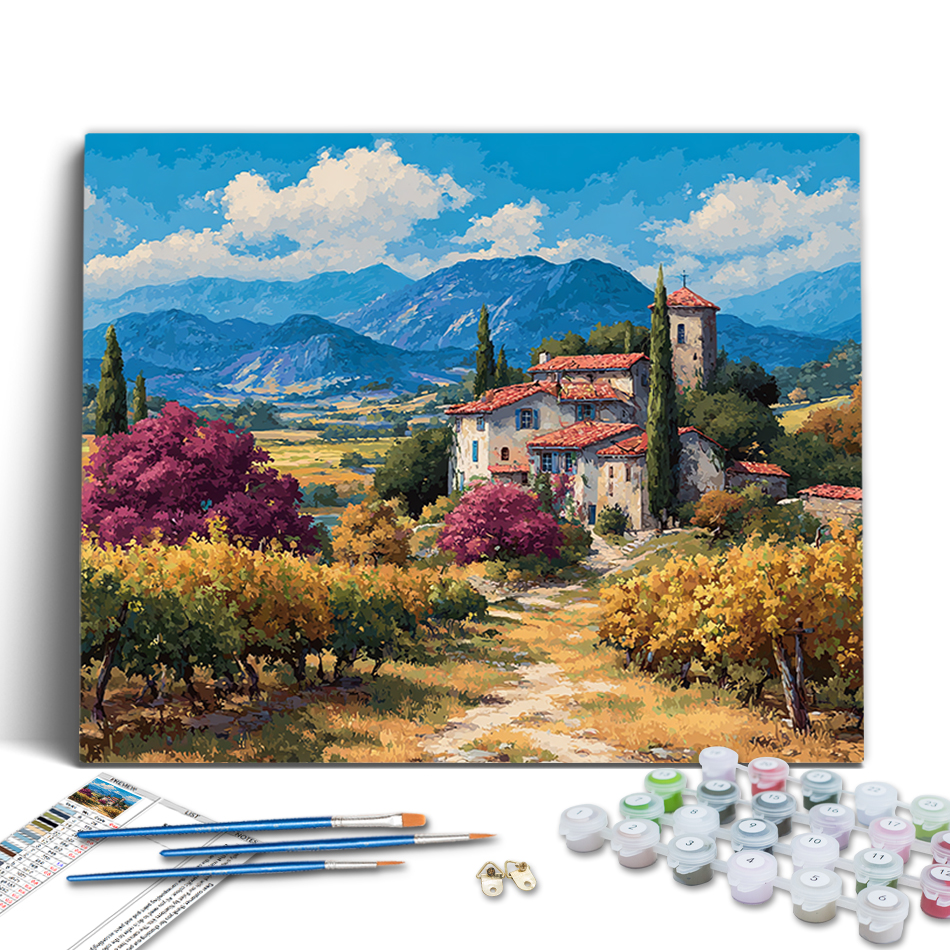 Art Craft Village - 1pc frameless Paint By Numbers Village
