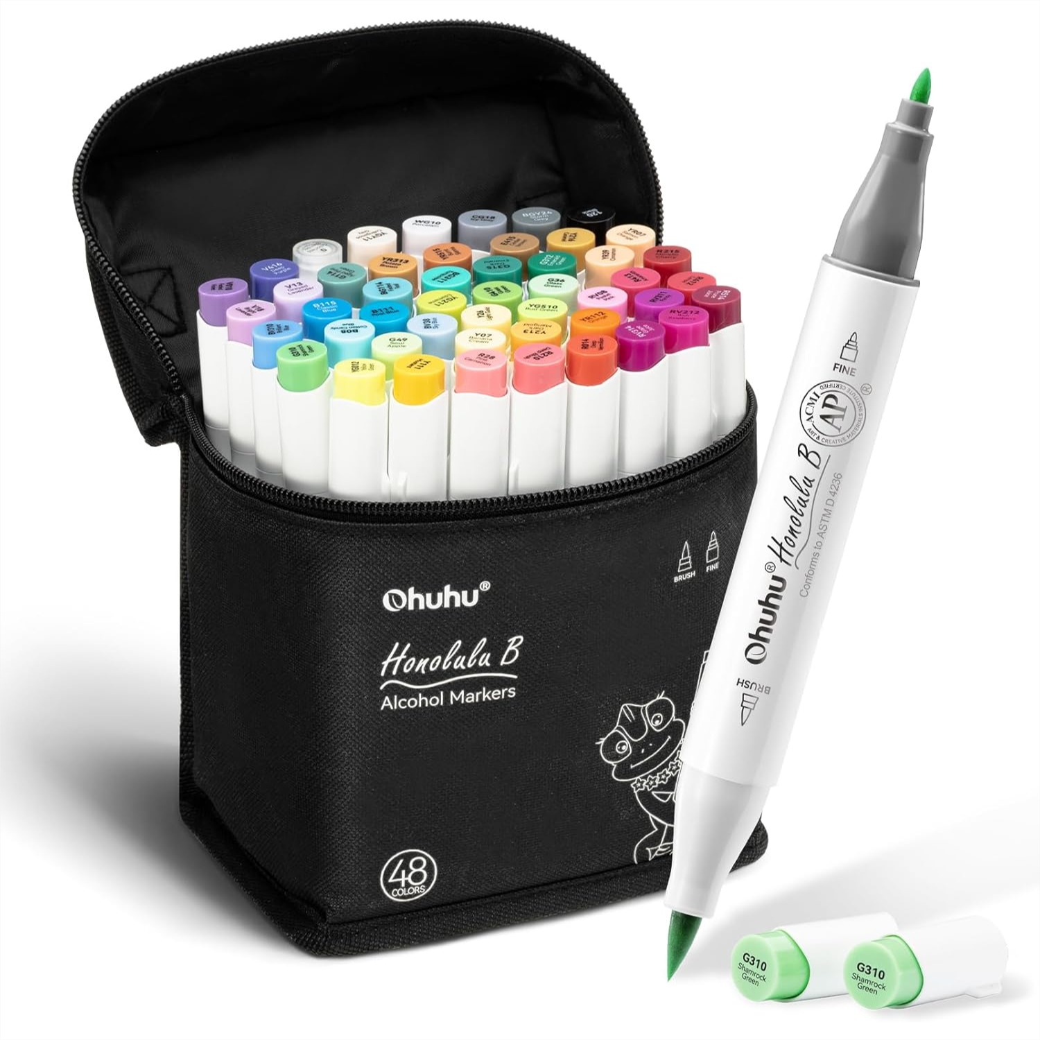 Alcohol Ink Set - 48-Color Alcohol Markers Brush and Fine