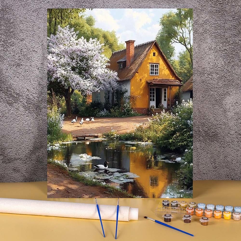 Art Craft Village - Village Landscape Painting By Numbers For