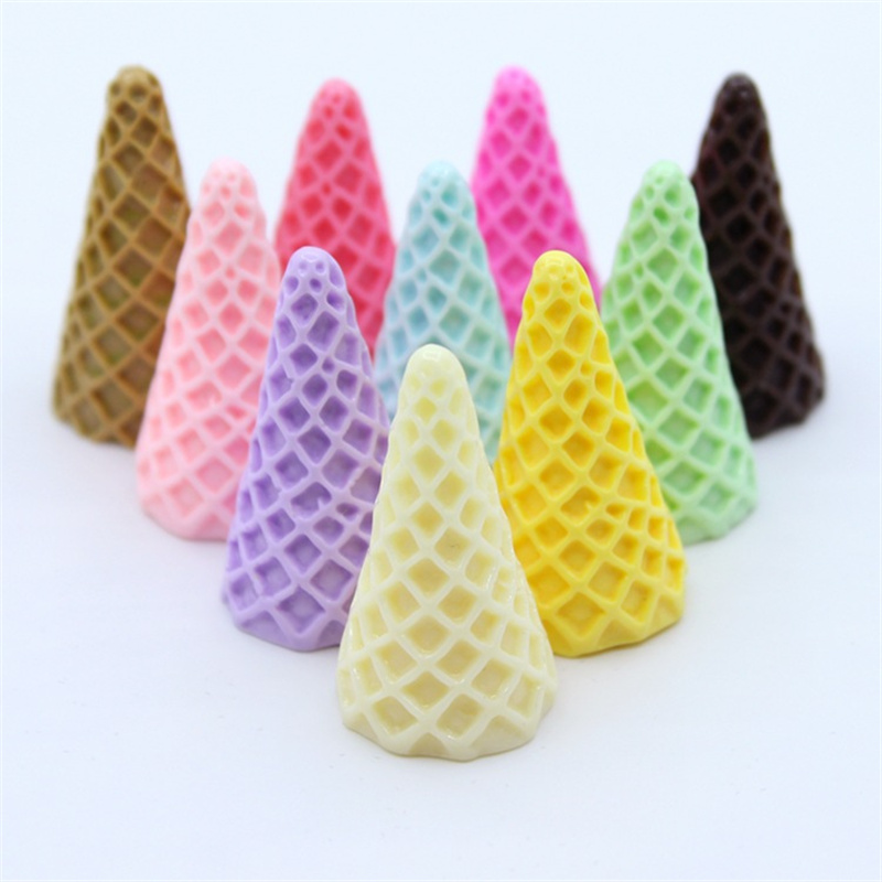 Art Craft Ice Cream - 6pcs 20*37mm Cute 3D Resin Ice