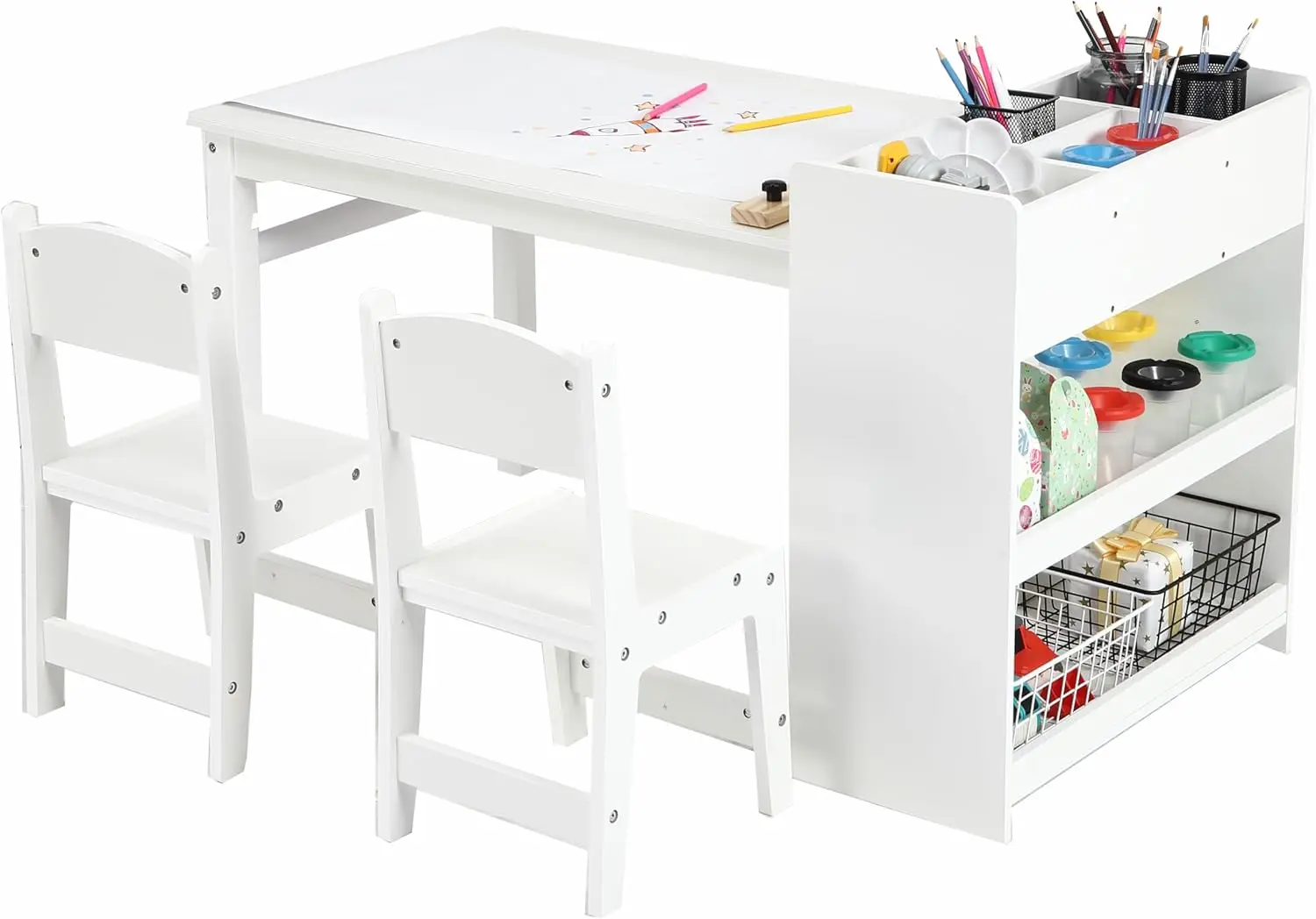 Art And Craft For Nursery - Kids Art Table with 2 Chairs,