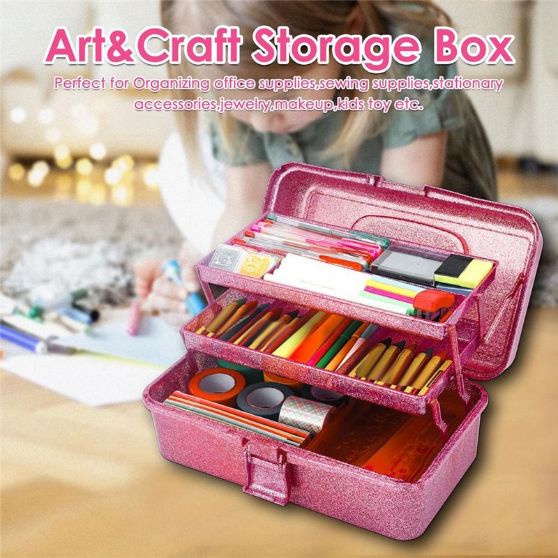 A93Z Glitter Pink & Craft Tool - Art Craft Organizer 评论和价格