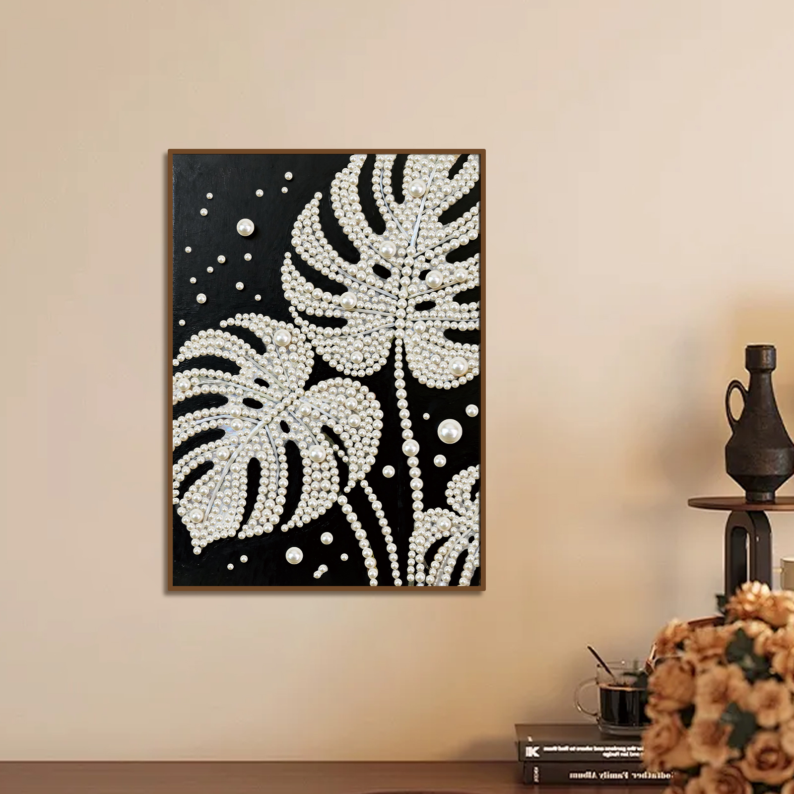 DIY Pearl Diamond Art Painting - Art Craft With Leaves 评论和价格