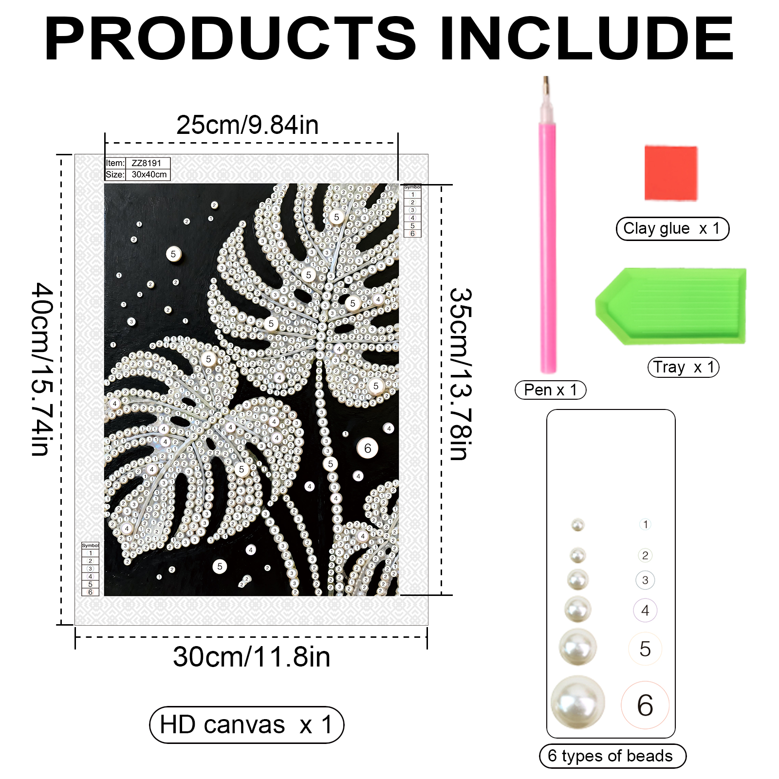 DIY Pearl Diamond Art Painting - Art Craft With Leaves 评论和价格