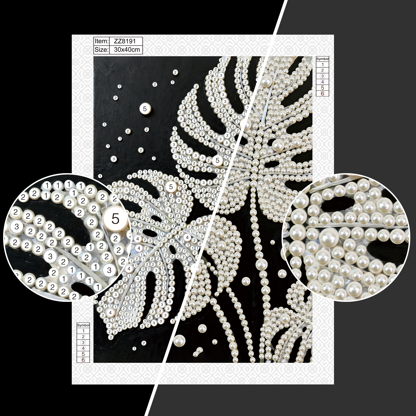 DIY Pearl Diamond Art Painting - Art Craft With Leaves 评论和价格