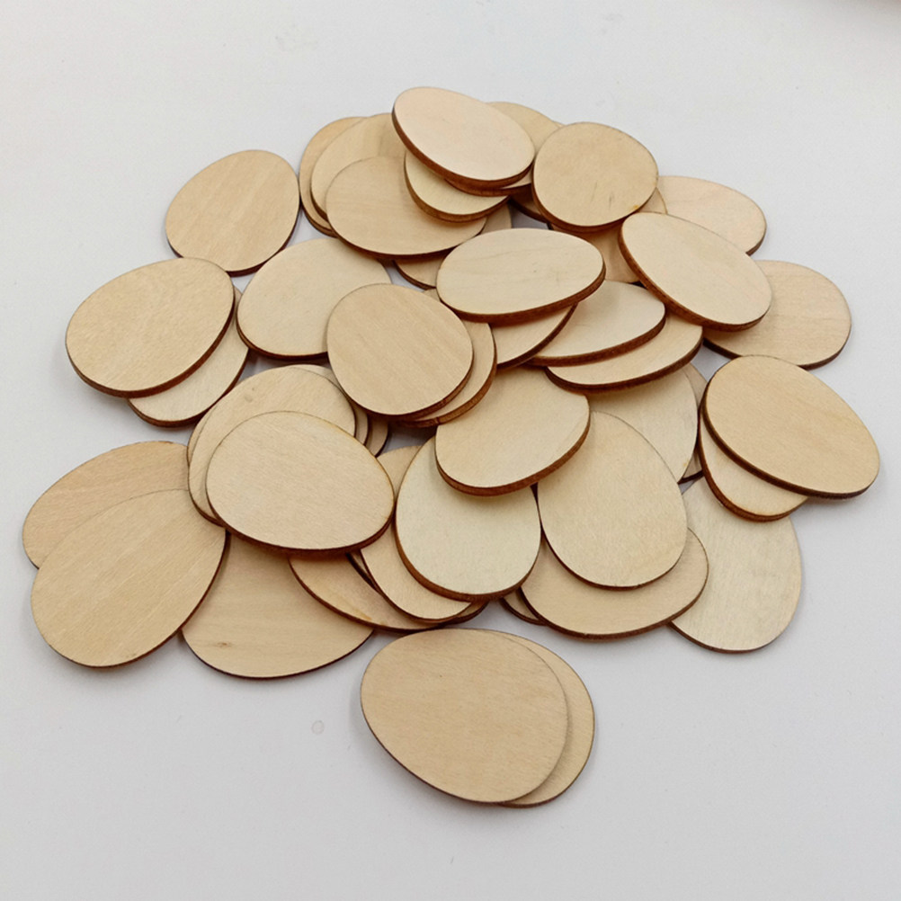 25Pcs 80Mm Egg Shape Wood DIY  - Art And Craft For Nursery 评论和价格