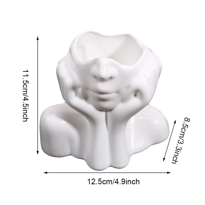 1Pc Cute Face Shaped Makeup Br - Art Craft Vase 评论和价格