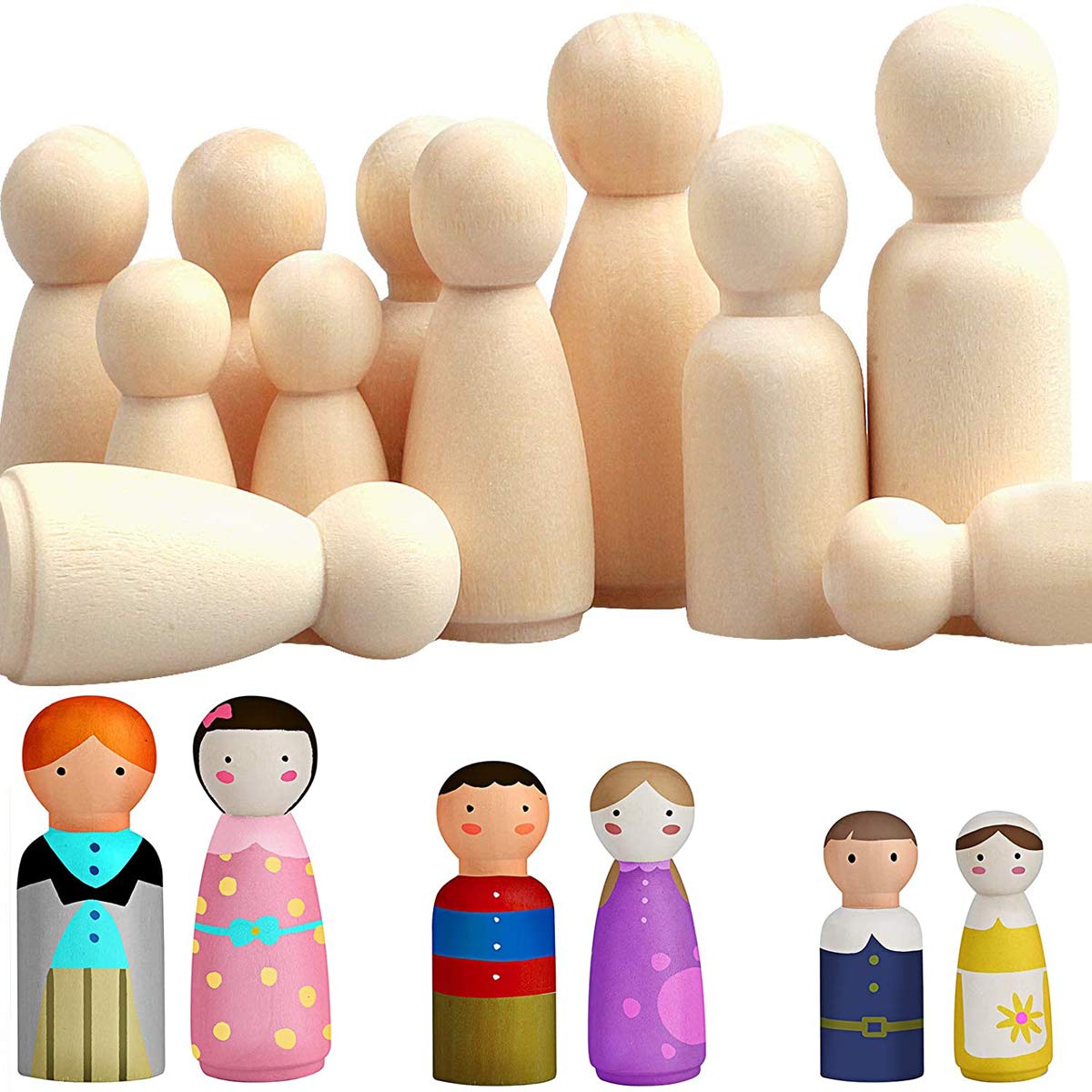 10/5/3/2Pcs Unfinished Wood Pe - Art And Craft For Nursery 评论和价格