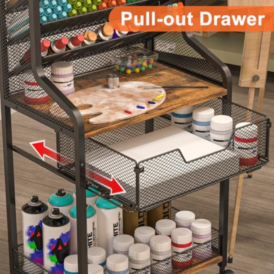 Small Rolling Utility Cart wit - Art Craft Organizer 评论和价格