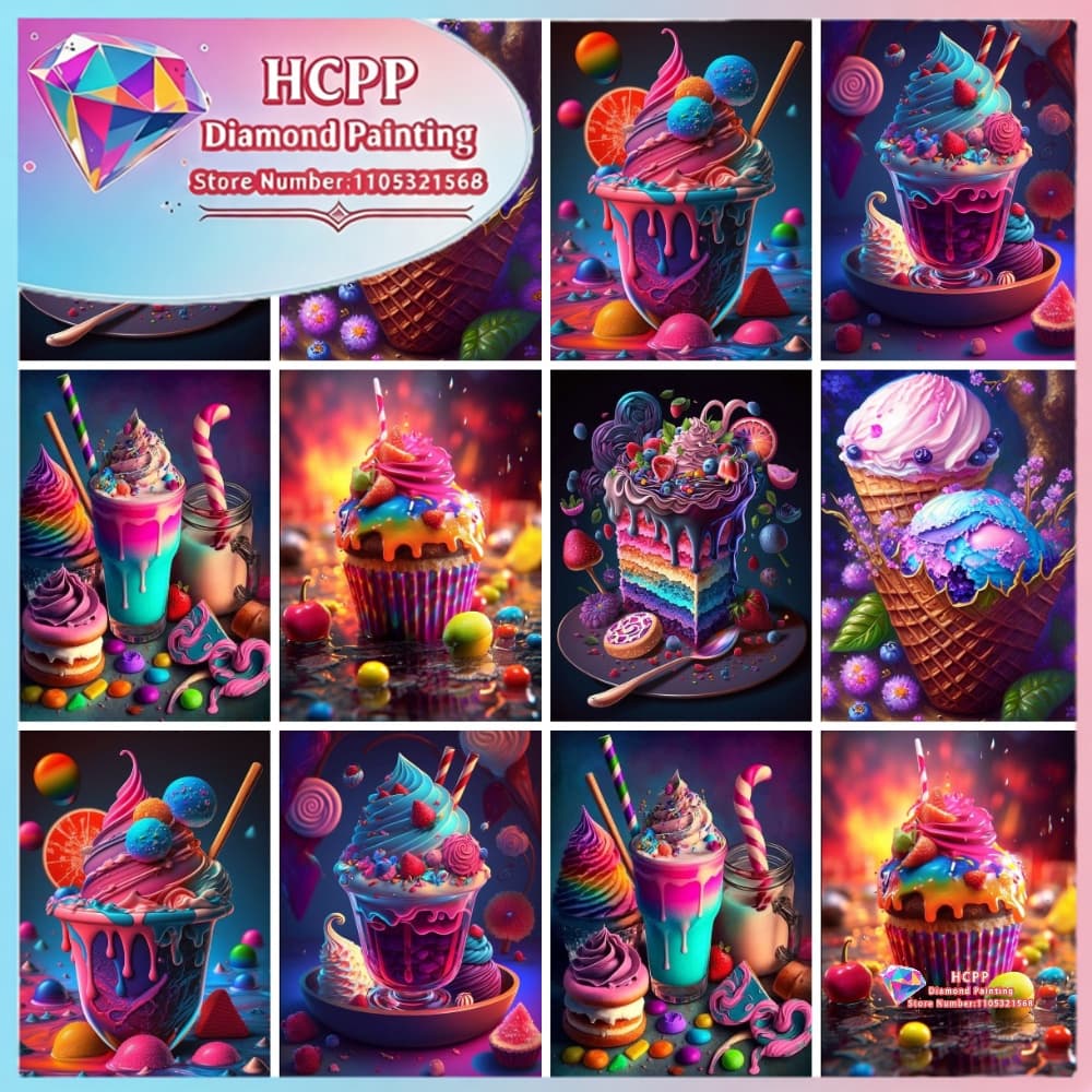 Ice Cream Cake Food Diamond Pa - Art Craft Ice Cream 评论和价格