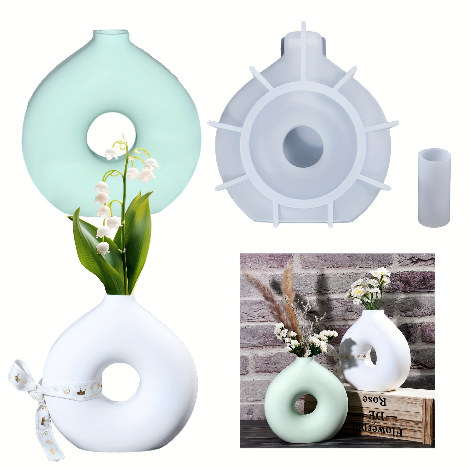 1 DIY Round Vase Silicone Moul - Art Craft Vase 评论和价格