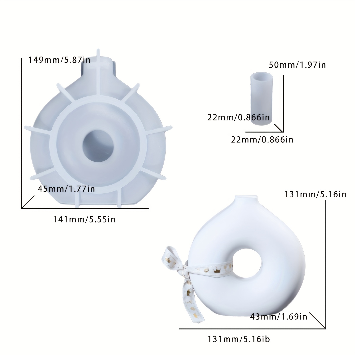 1 DIY Round Vase Silicone Moul - Art Craft Vase 评论和价格