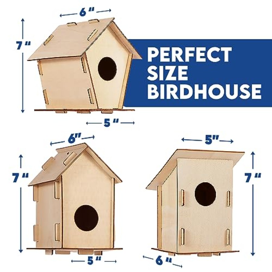 Kit - Unfinished Wood Bird Hou - Art & Craft Paper Ideas For Kids 评论和价格