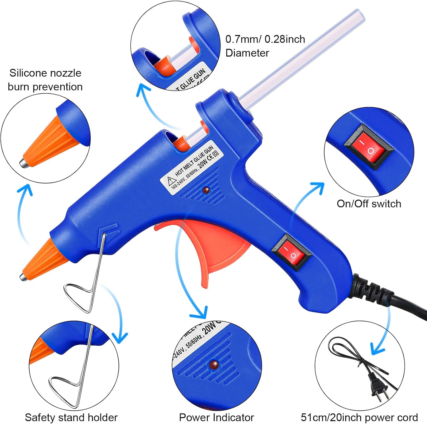4 Pieces Mini Hot Glue Gun Wit - Art Craft Class 评论和价格