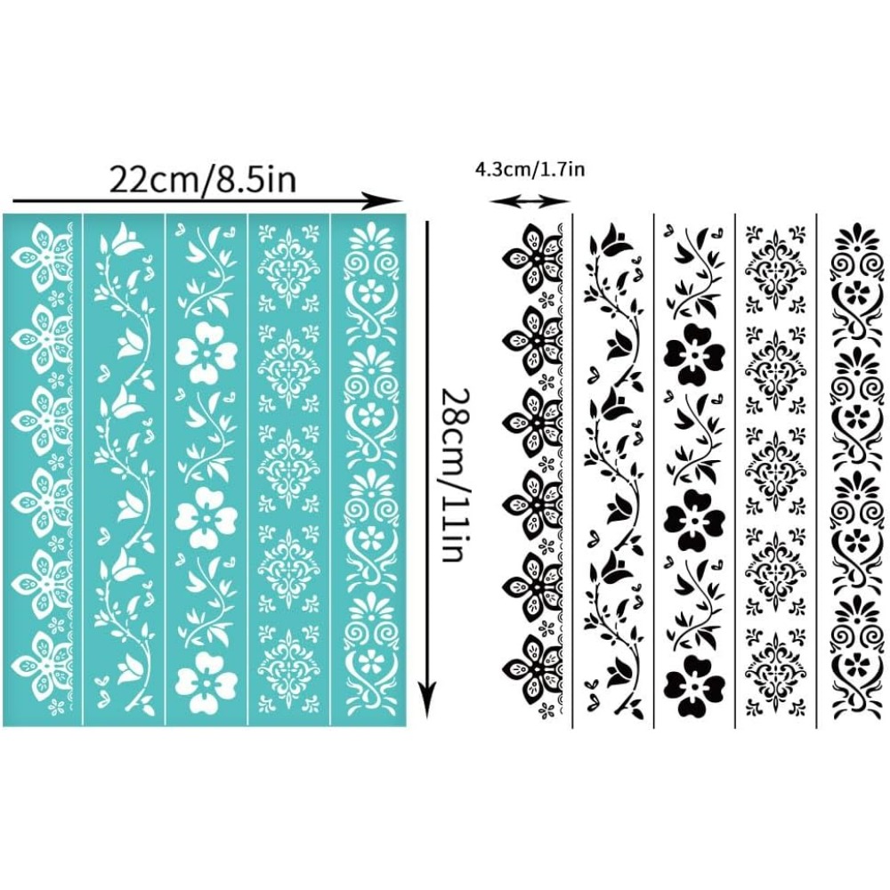 2 Pcs Flower Borders Silkscree - Silk Screen Printing 评论和价格