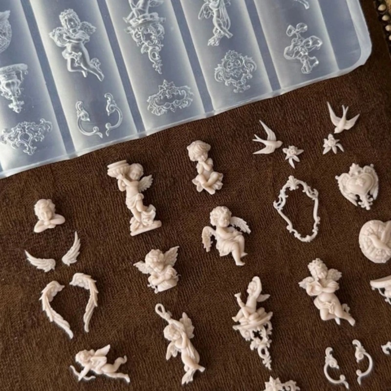 3D Baroque Angel Nail Mold Sil - Art Craft Easy 评论和价格