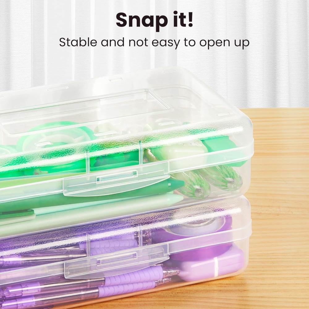 6 Pack Plastic Pencil Case Box - Art Craft Organizer 评论和价格