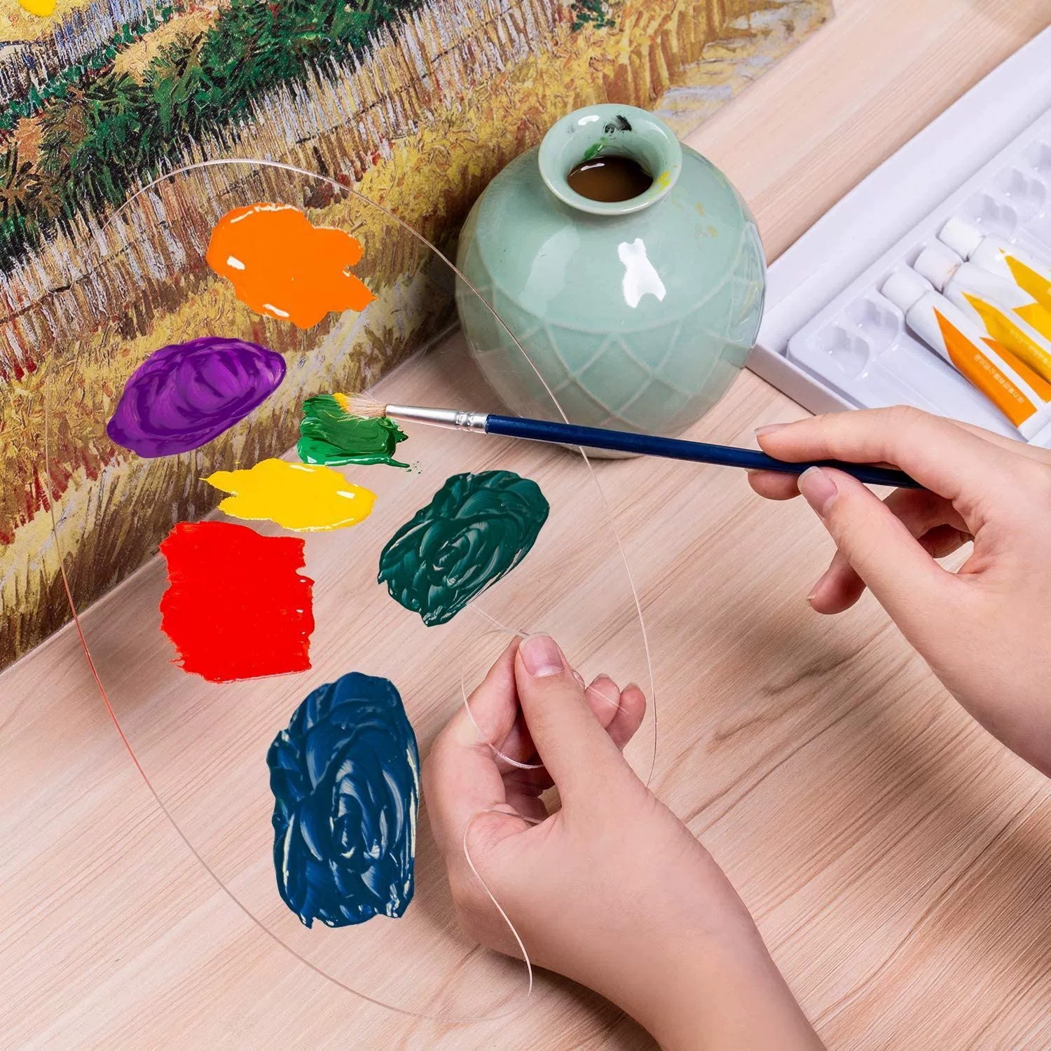 1pc White Oval Acrylic Paint T - Art Craft Class 评论和价格
