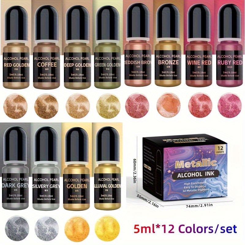 12Metallic color3DRendering Se - Alcohol Ink Set 评论和价格