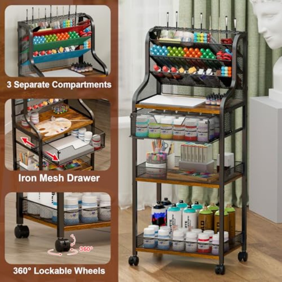 Large 7-Tier Rolling Utility C - Art Craft Organizer 评论和价格