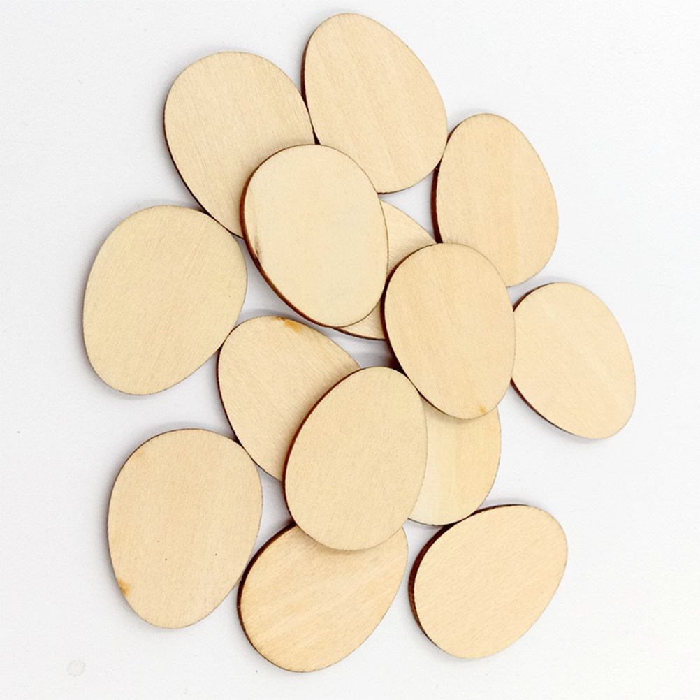 50Pcs 60Mm Egg Shape Wood DIY  - Art And Craft For Nursery 评论和价格