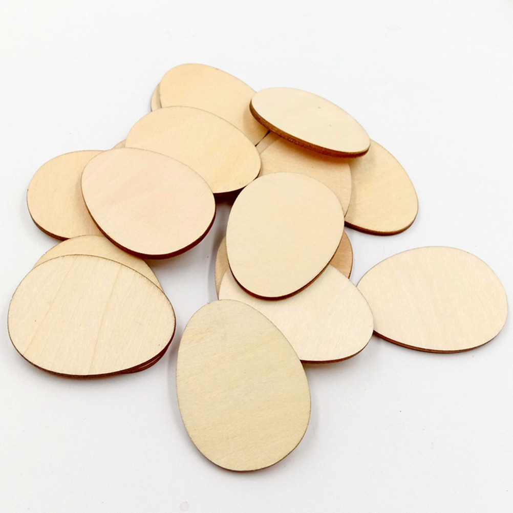 50Pcs 60Mm Egg Shape Wood DIY  - Art And Craft For Nursery 评论和价格