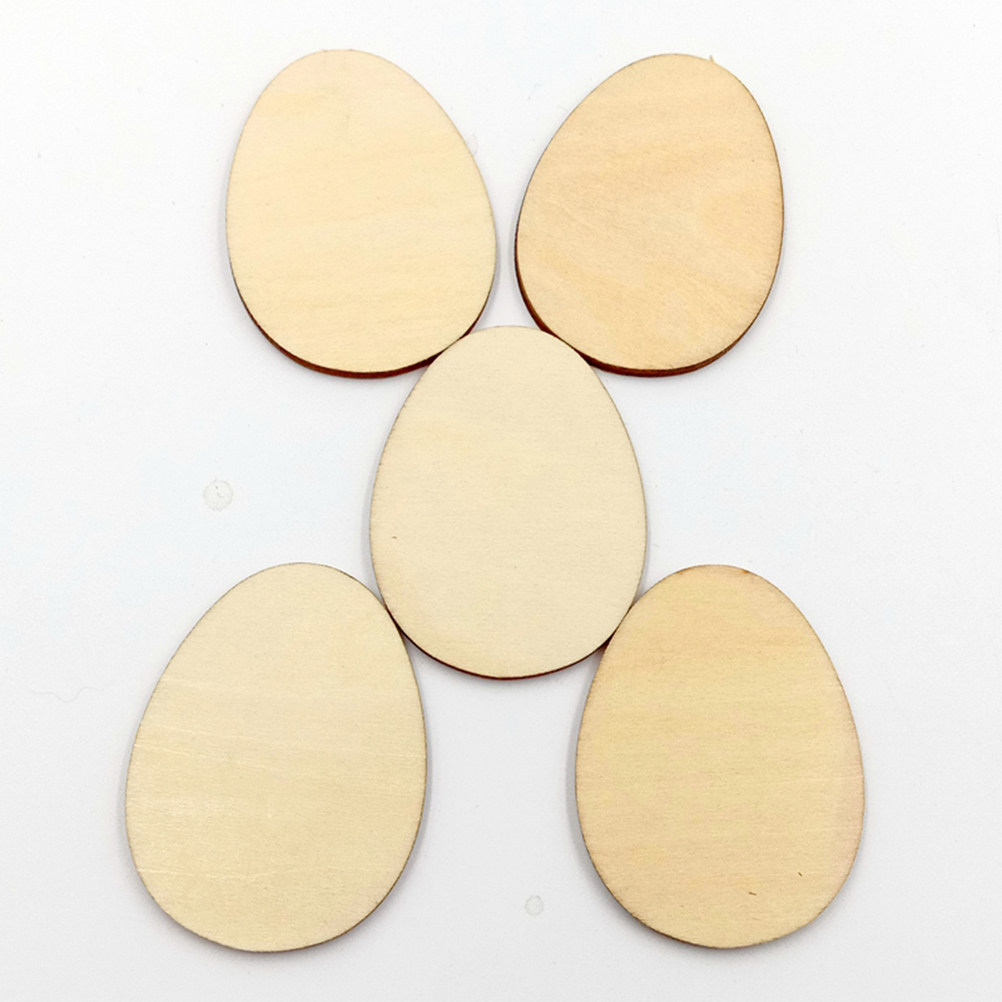 50Pcs 60Mm Egg Shape Wood DIY  - Art And Craft For Nursery 评论和价格