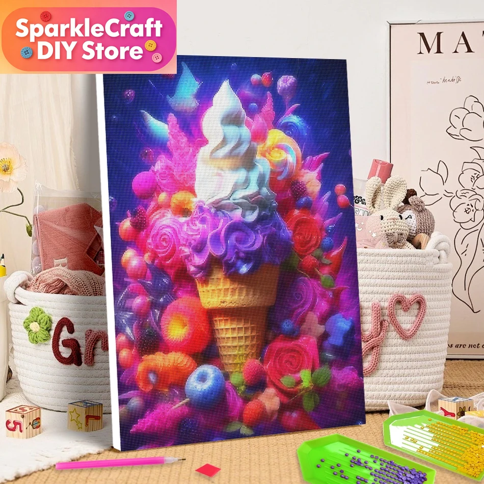 1pc frameless  5D Diamond Pain - Art Craft Ice Cream 评论和价格