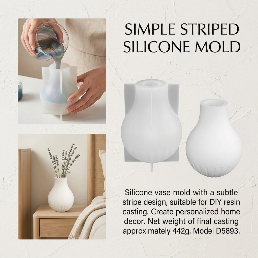 Silicone Vase Mold with Stripe - Art Craft Vase 评论和价格