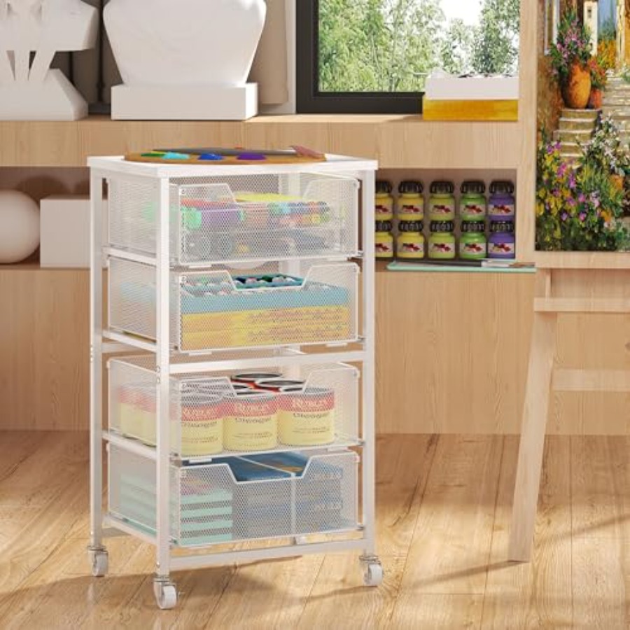 4-Drawer Rolling Storage Cart  - Art & Craft Paper Ideas For Kids 评论和价格