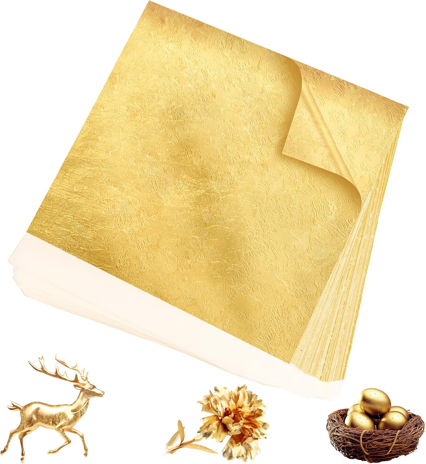 300Pcs Gold Leaf Sheets 5.1x5. - Art Craft Decoration 评论和价格