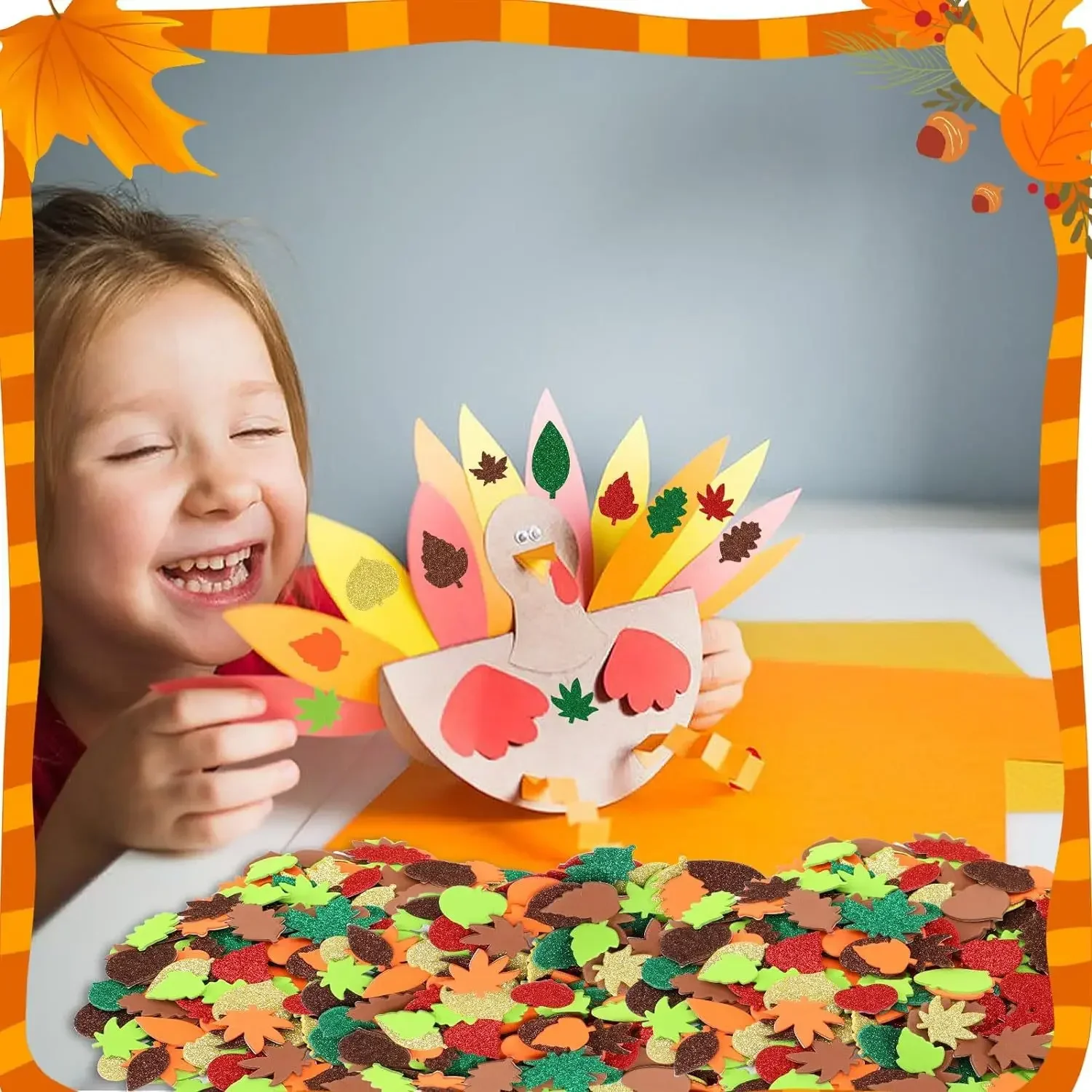 Thanksgiving, Fall Craft Kit F - Art Craft With Leaves 评论和价格