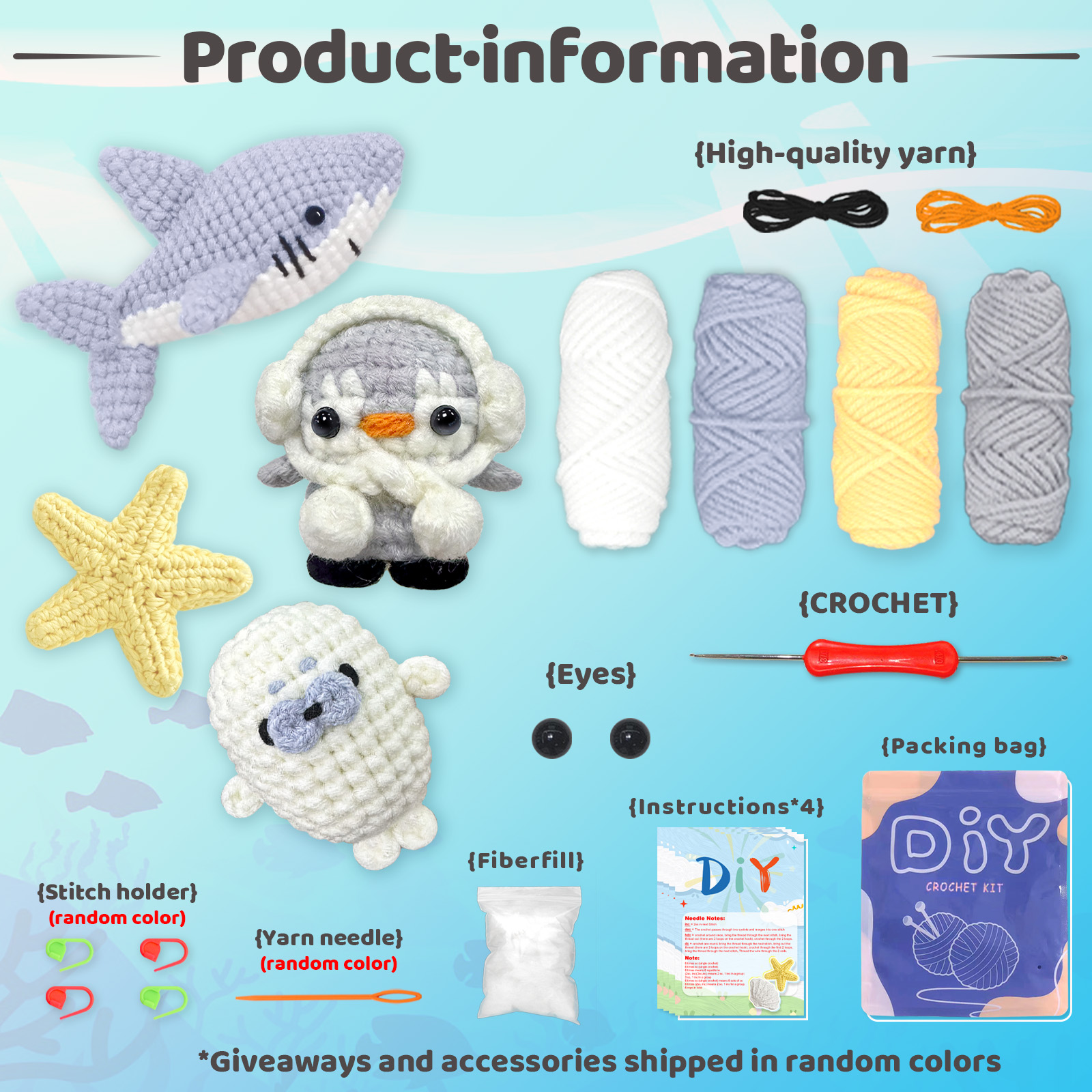 YAMAXIN 4PCS DIY Crochet Kit f - Art Craft Easy 评论和价格