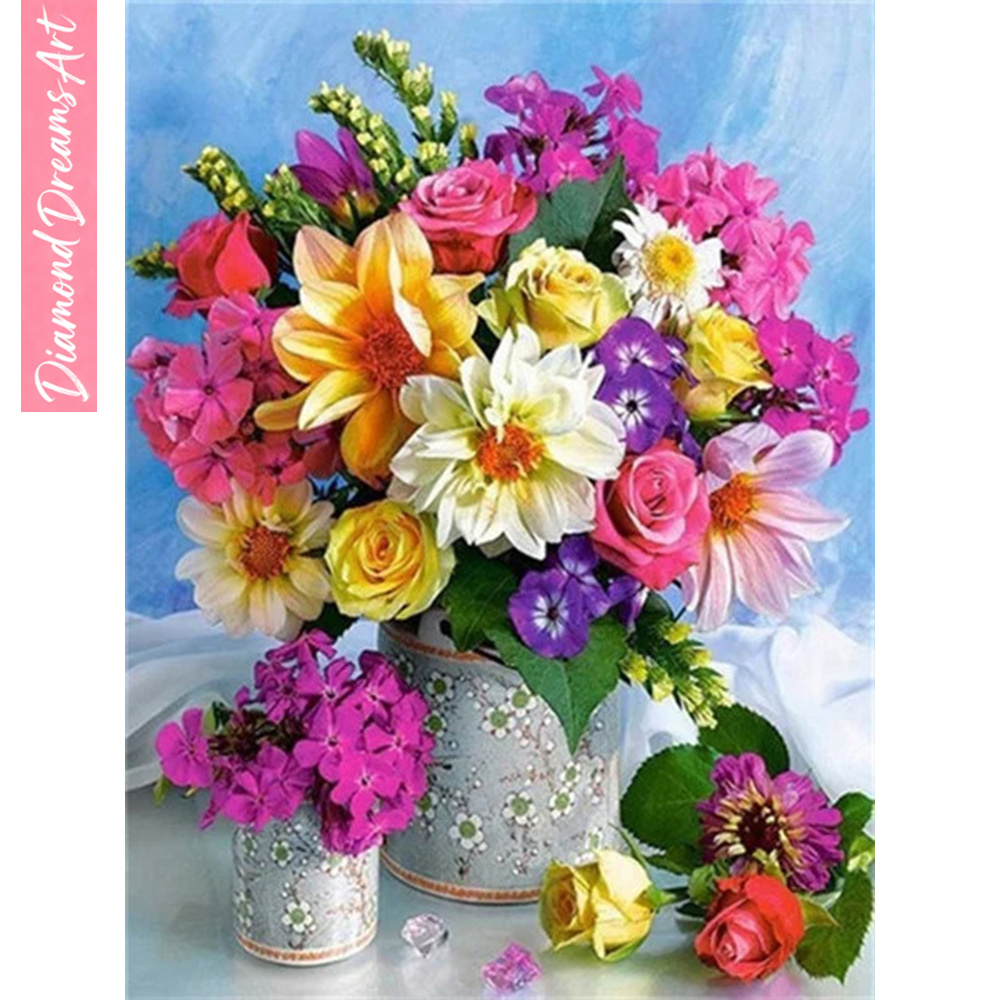 Full Diamond Mosaic Flower 5D  - Art Craft Vase 评论和价格