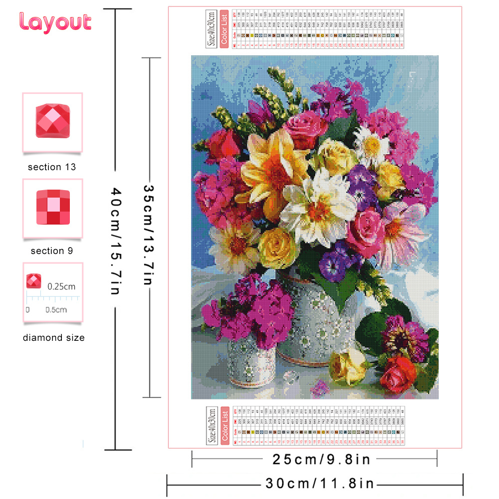 Full Diamond Mosaic Flower 5D  - Art Craft Vase 评论和价格