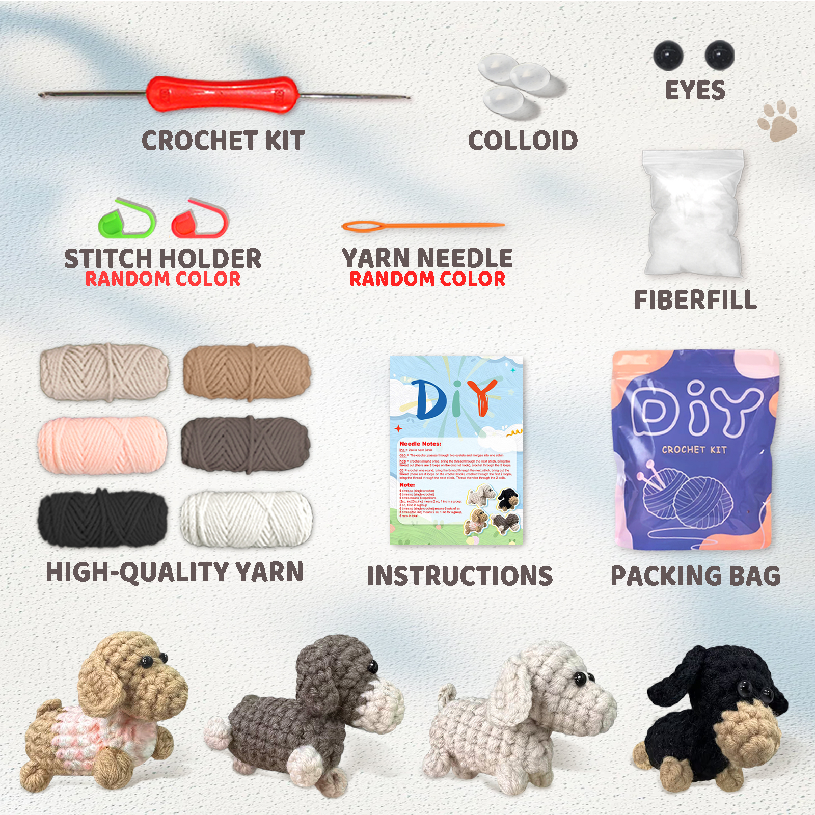 YAMAXIN 4PC Dog Crochet Needle - Art Craft Easy 评论和价格