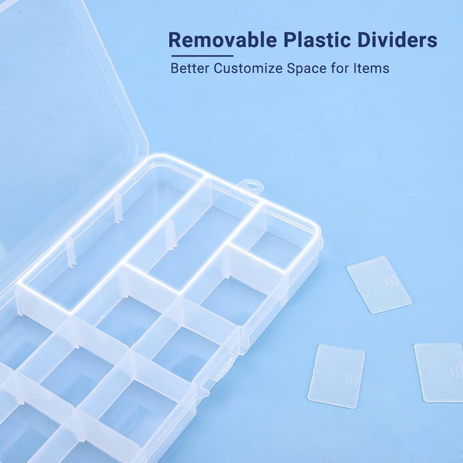 3PCS 15Grid Clear Plastic Fake - Art Craft Organizer 评论和价格