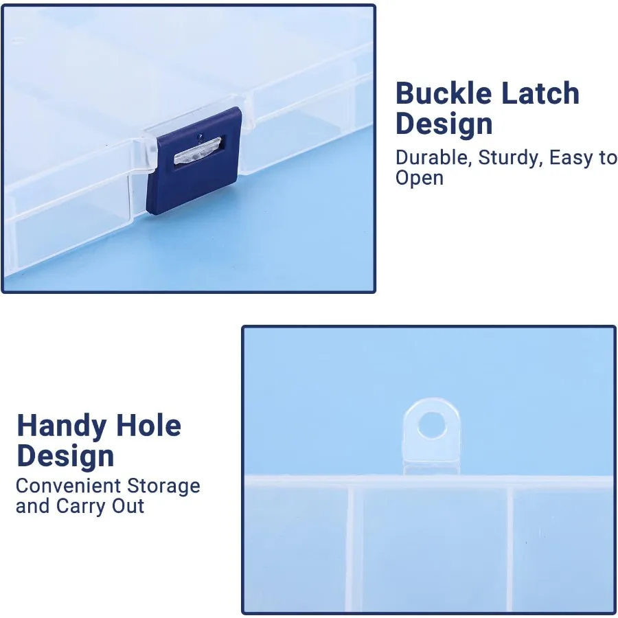 3PCS 15Grid Clear Plastic Fake - Art Craft Organizer 评论和价格