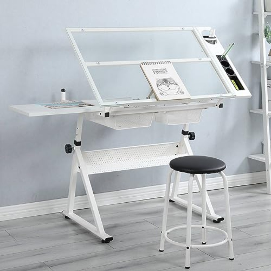 Drafting Table with Stool Mode - Art & Craft Paper Ideas For Kids 评论和价格