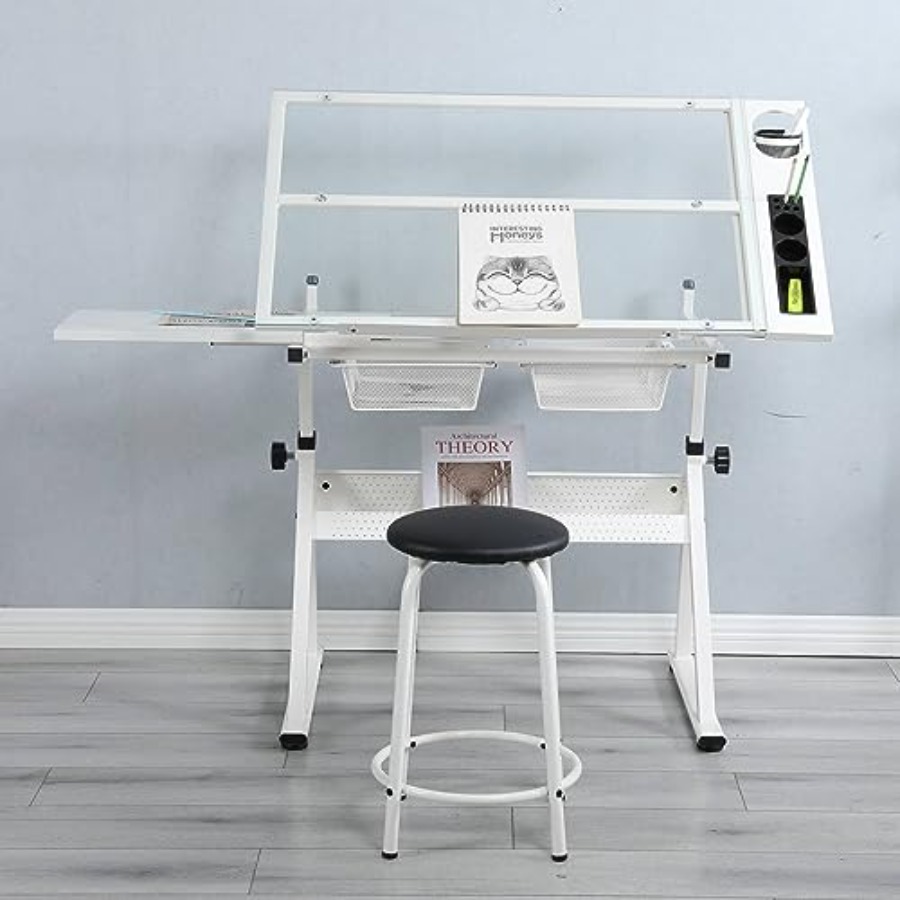 Drafting Table with Stool Mode - Art & Craft Paper Ideas For Kids 评论和价格